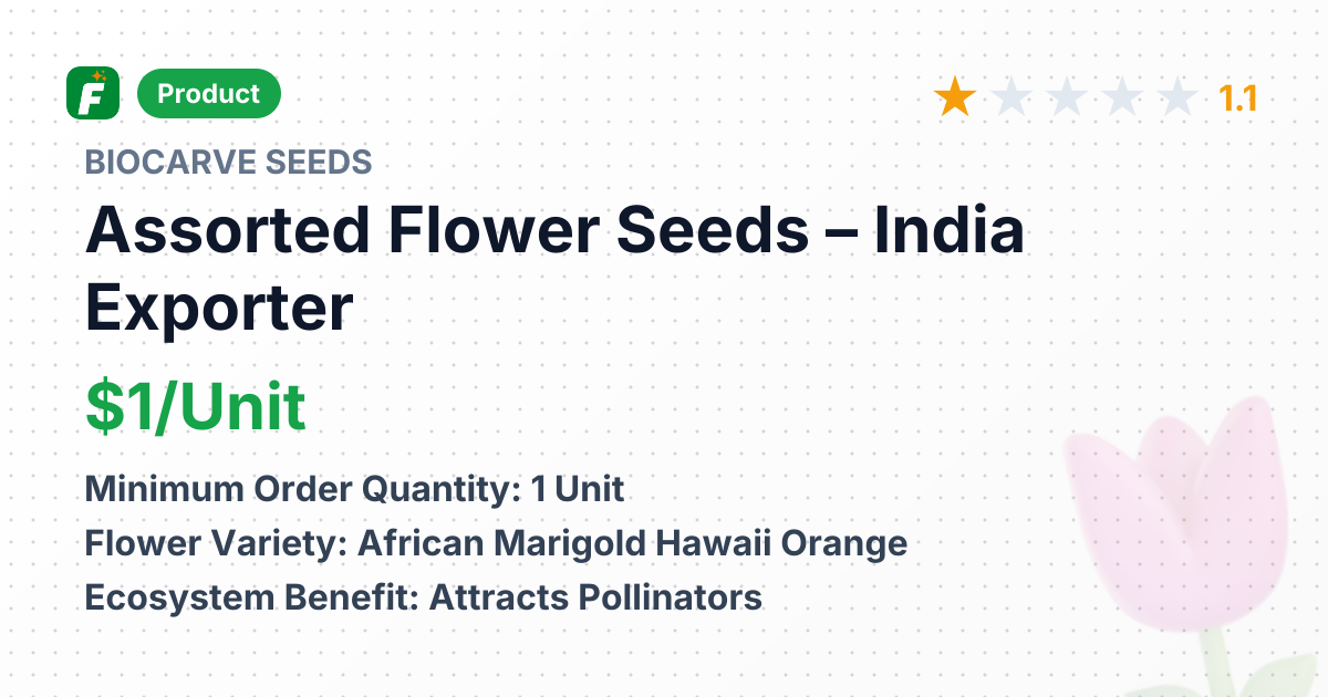 Assorted Flower Seeds – product summary card, no photo uploaded yet