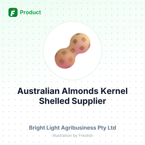 Australian Almonds Kernel Shelled (2025 Crop, Mixed Standard) – summary card, no photo uploaded yet