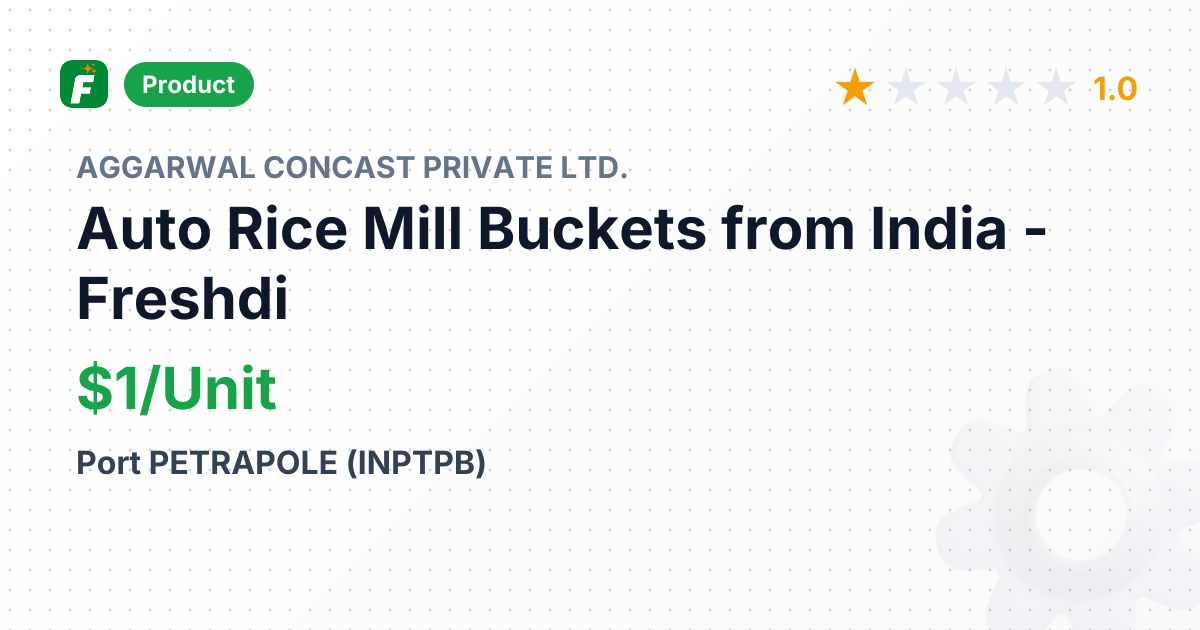 Auto Rice Mill Buckets – product summary card, no photo uploaded yet