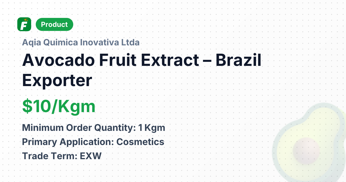 Avocado Fruit Extract – product summary card, no photo uploaded yet