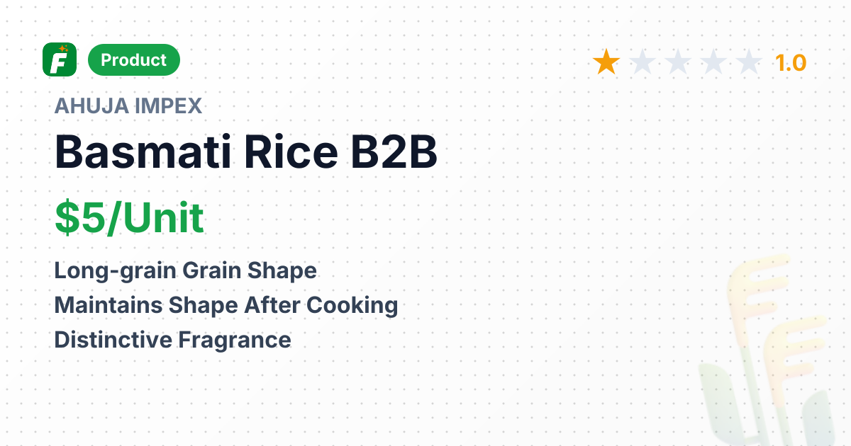 Basmati Rice – product summary card, no photo uploaded yet