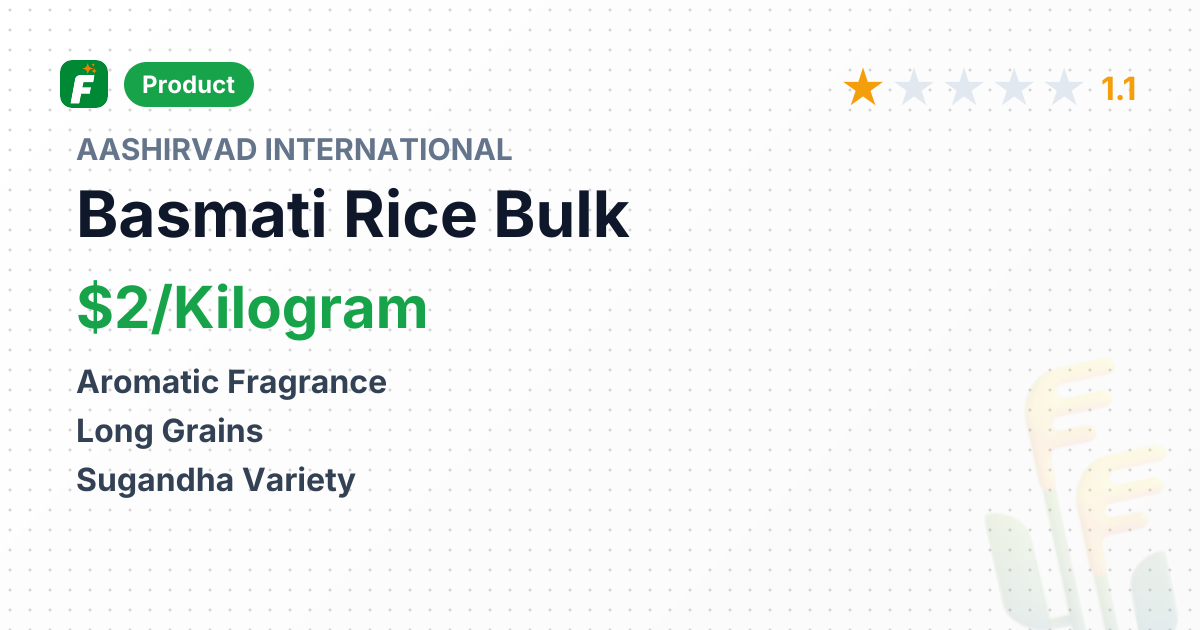 Basmati Rice – product summary card, no photo uploaded yet