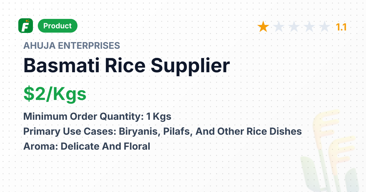 Basmati Rice – product summary card, no photo uploaded yet