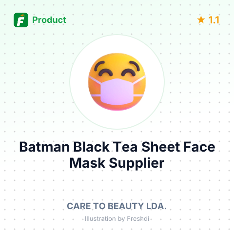 Batman Black Tea Sheet Face Mask – summary card, no photo uploaded yet