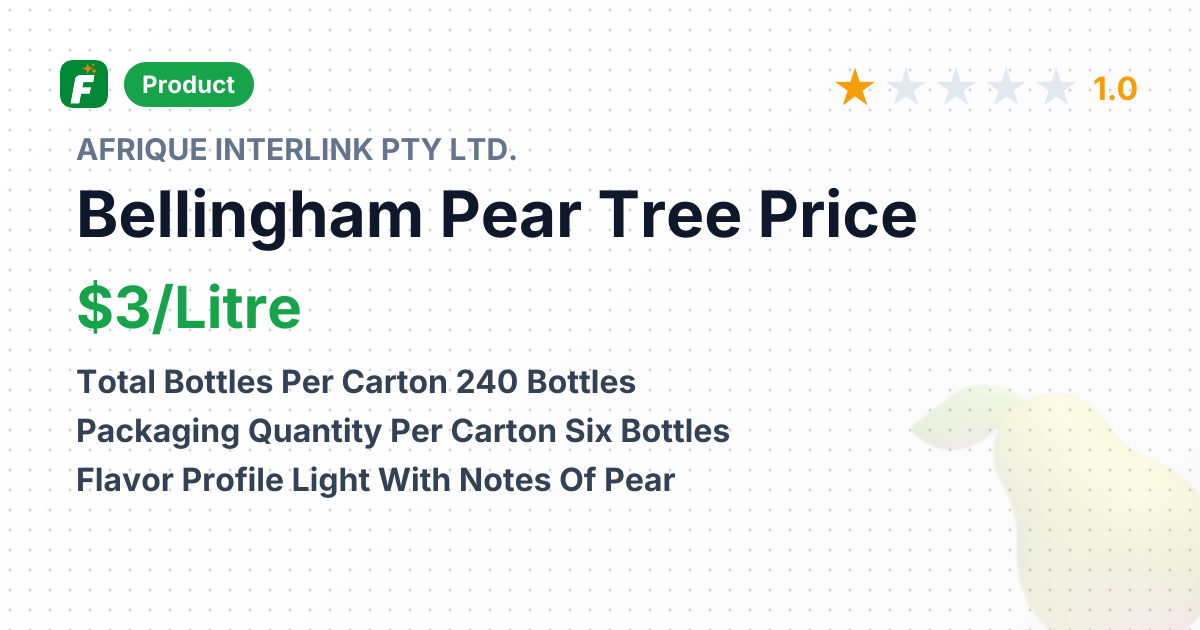 Bellingham Pear Tree White – product summary card, no photo uploaded yet