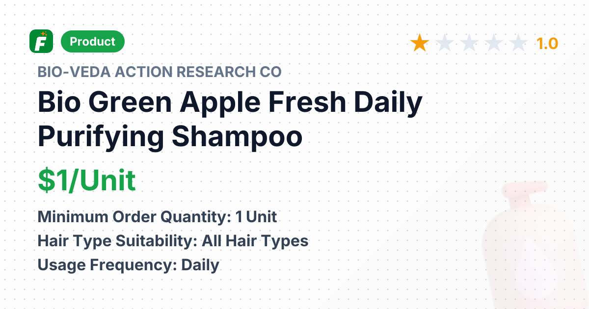 Bio Green Apple Fresh Daily Purifying Shampoo – product summary card, no photo uploaded yet
