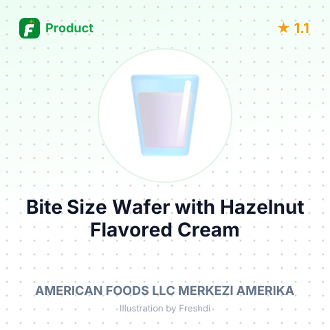 Bite Size Wafer with Hazelnut Flavored Cream – product summary card, no photo uploaded yet