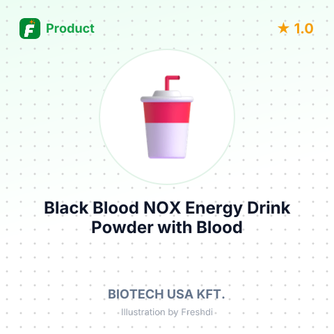 Black Blood NOX Energy Drink Powder with Blood Orange – summary card, no photo uploaded yet