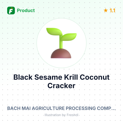 Black Sesame Krill Coconut Cracker – summary card, no photo uploaded yet