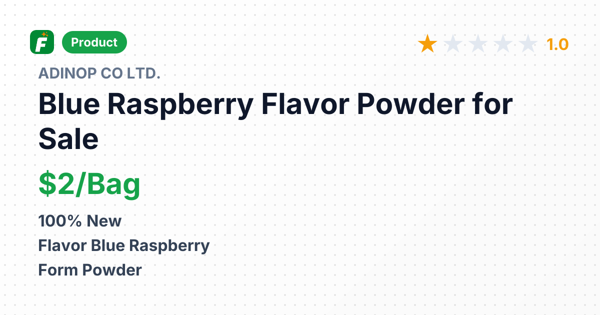 Blue Raspberry Flavor Powder – product summary card, no photo uploaded yet