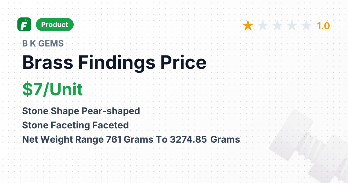 Brass Findings with Pear Faceted Shape – product summary card, no photo uploaded yet