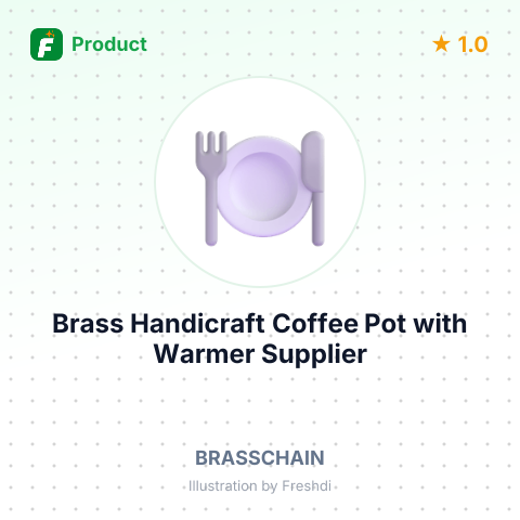 Brass Handicraft Coffee Pot with Warmer – summary card, no photo uploaded yet