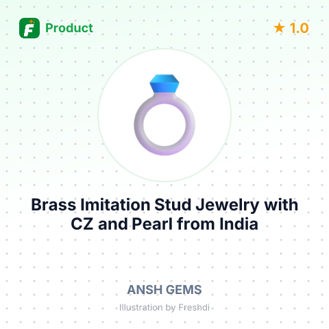 Brass Imitation Stud Jewelry with CZ and Pearl – summary card, no photo uploaded yet