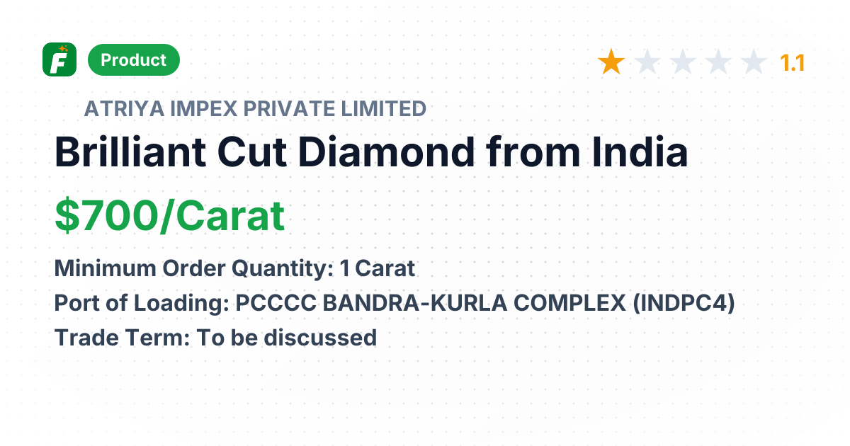 Brilliant Cut Diamond – product summary card, no photo uploaded yet