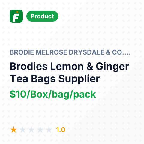 Brodies Lemon & Ginger Tea Bags – summary card, no photo uploaded yet
