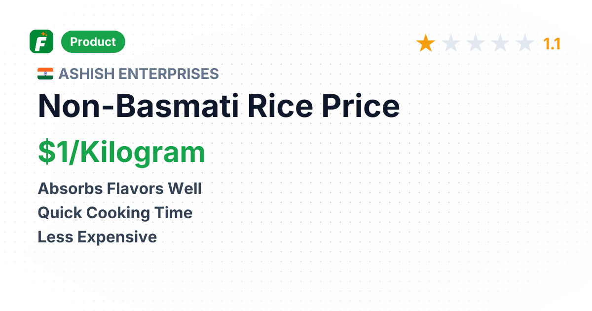 Broken Non-Basmati Rice – product summary card, no photo uploaded yet