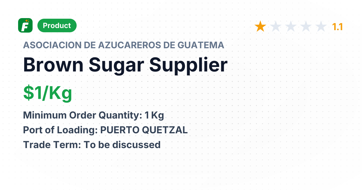 Brown Sugar – product summary card, no photo uploaded yet