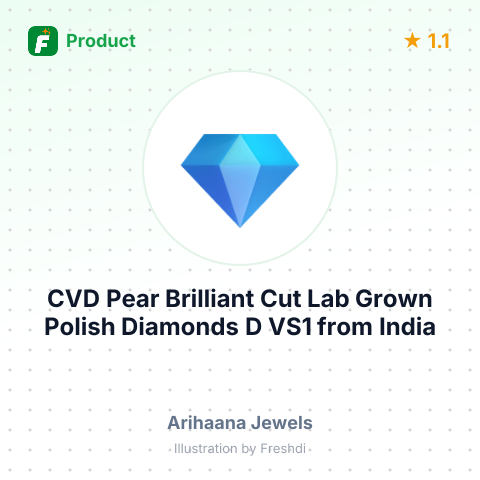 CVD Pear Brilliant Cut Lab Grown Polish Diamonds D VS1 – summary card, no photo uploaded yet
