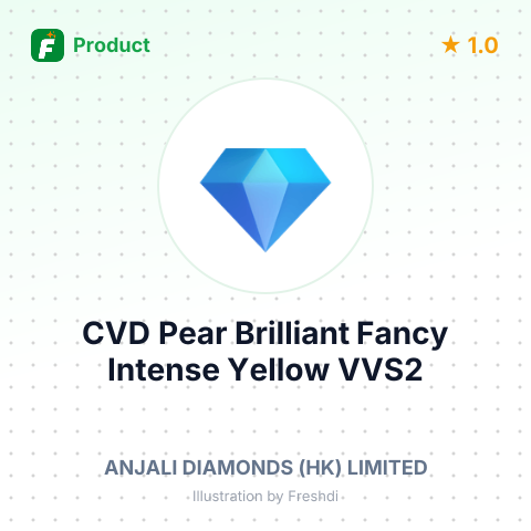 CVD Pear Brilliant Fancy Intense Yellow VVS2 – summary card, no photo uploaded yet