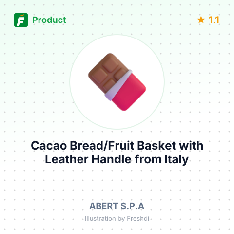 Cacao Bread/Fruit Basket with Leather Handle – summary card, no photo uploaded yet
