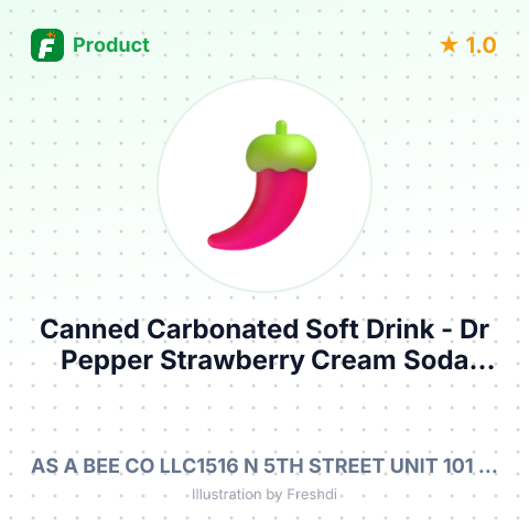 Canned Carbonated Soft Drink - Dr Pepper Strawberry Cream Soda – summary card, no photo uploaded yet
