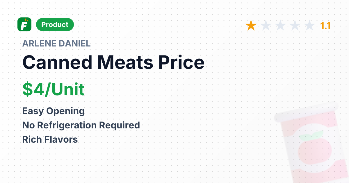 Canned Meats – product summary card, no photo uploaded yet