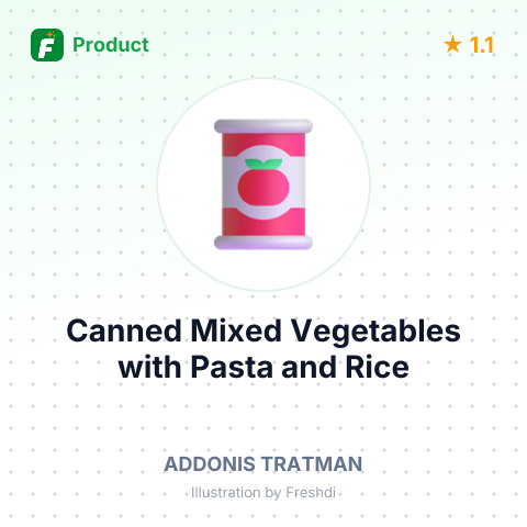 Canned Mixed Vegetables with Pasta and Rice – summary card, no photo uploaded yet