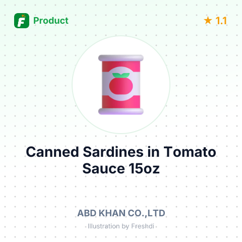 Canned Sardines in Tomato Sauce 15oz – summary card, no photo uploaded yet