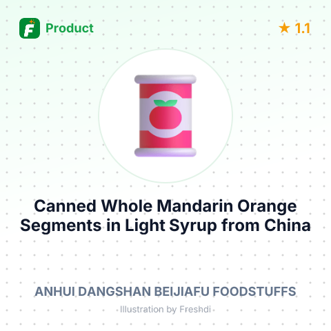 Canned Whole Mandarin Orange Segments in Light Syrup – summary card, no photo uploaded yet