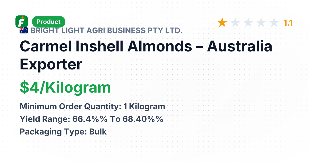 Carmel Inshell Almonds – product summary card, no photo uploaded yet