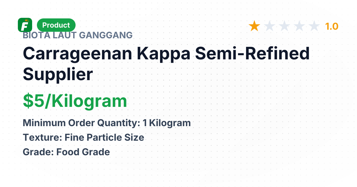 Carrageenan Kappa Semi-Refined – product summary card, no photo uploaded yet