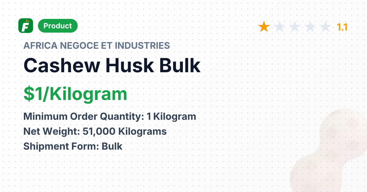 Cashew Husk for Tanning – product summary card, no photo uploaded yet