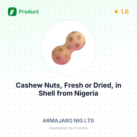 Cashew Nuts, Fresh or Dried, in Shell – summary card, no photo uploaded yet