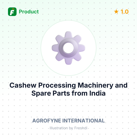 Cashew Processing Machinery and Spare Parts – summary card, no photo uploaded yet