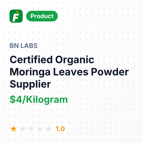 Certified Organic Moringa Leaves Powder – summary card, no photo uploaded yet