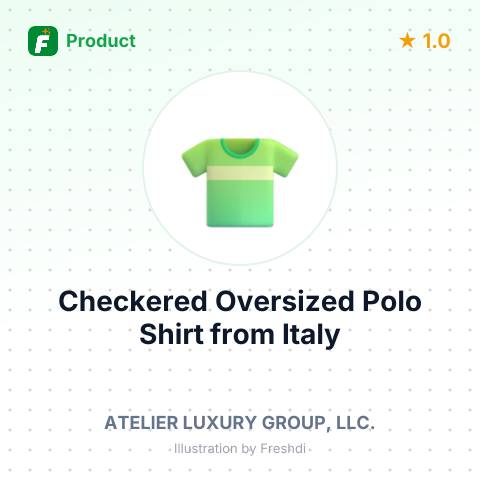 Checkered Oversized Polo Shirt – summary card, no photo uploaded yet
