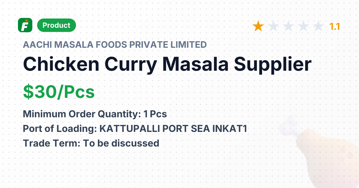 Chicken Curry Masala – product summary card, no photo uploaded yet