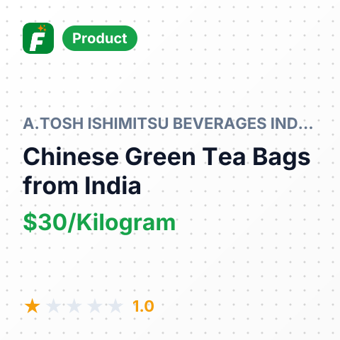 Chinese Green Tea Bags – summary card, no photo uploaded yet