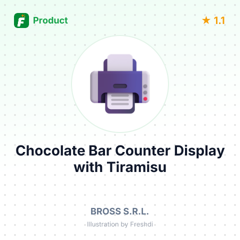 Chocolate Bar Counter Display with Tiramisu, Salted Peanut, Pistachio – summary card, no photo uploaded yet