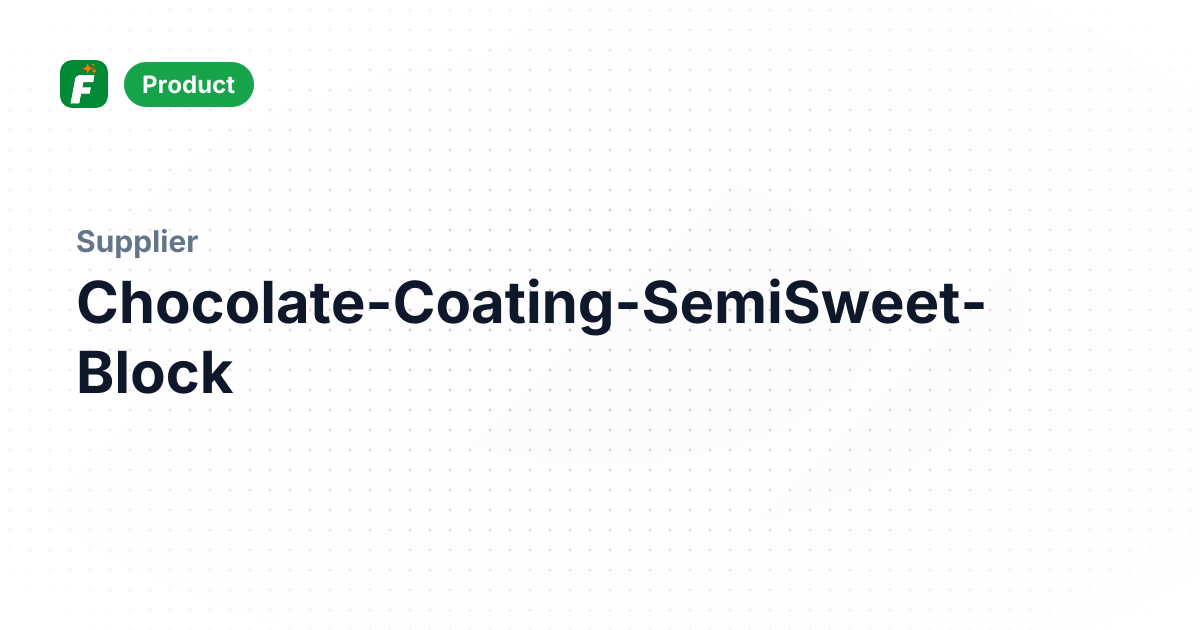 Chocolate Coating Semi-Sweet Block – product summary card, no photo uploaded yet
