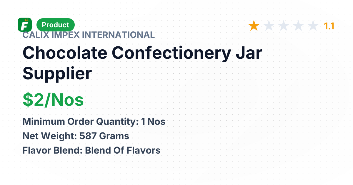 Chocolate Confectionery Jar – product summary card, no photo uploaded yet