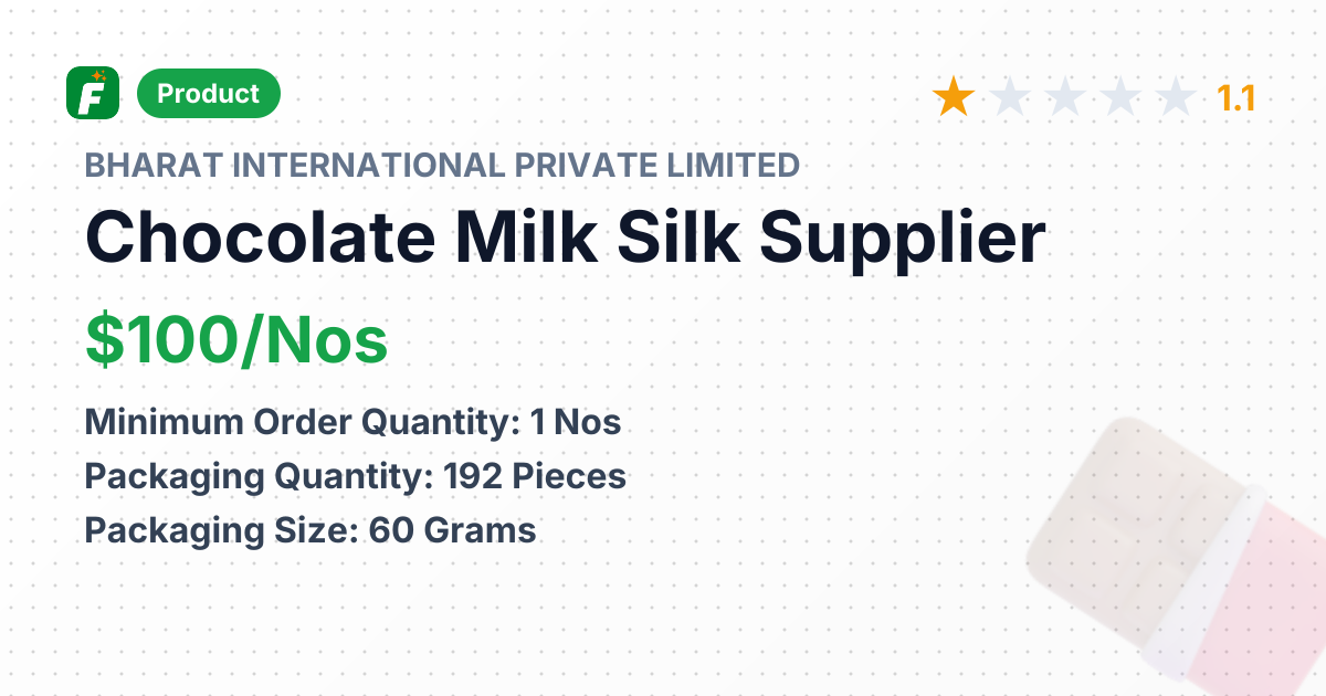 Chocolate Milk Silk – product summary card, no photo uploaded yet