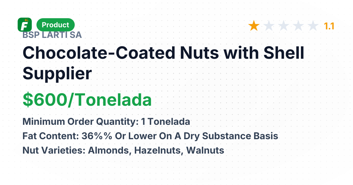 Chocolate-Coated Nuts with Shell – product summary card, no photo uploaded yet