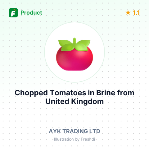 Chopped Tomatoes in Brine – product summary card, no photo uploaded yet