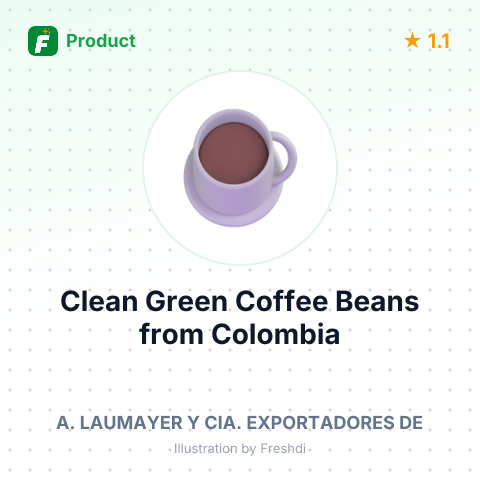Clean Green Coffee Beans – summary card, no photo uploaded yet