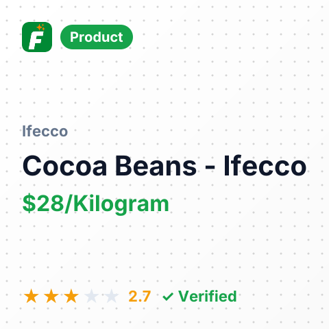 Cocoa Beans – summary card, no photo uploaded yet