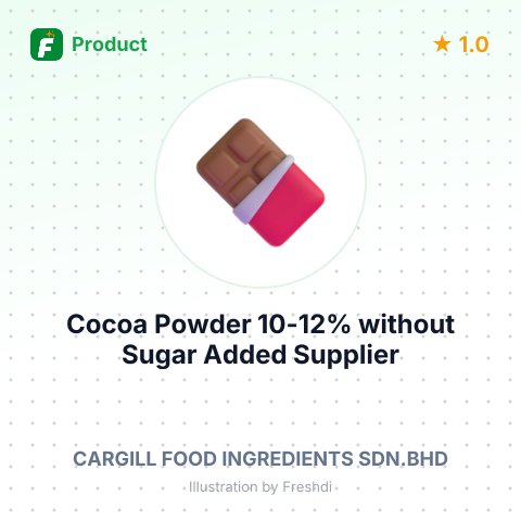 Cocoa Powder 10-12% without Sugar Added – summary card, no photo uploaded yet