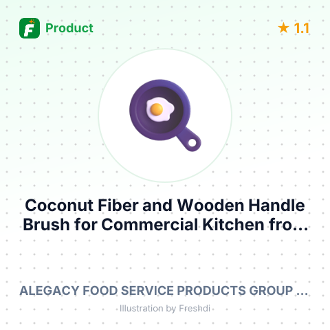 Coconut Fiber and Wooden Handle Brush for Commercial Kitchen – summary card, no photo uploaded yet