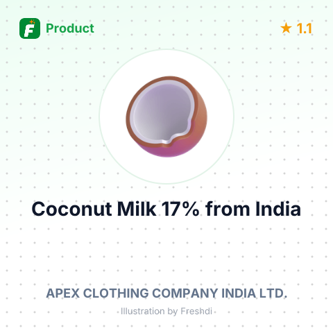 Coconut Milk 17% – product summary card, no photo uploaded yet