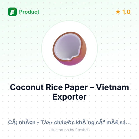 Coconut Rice Paper – summary card, no photo uploaded yet